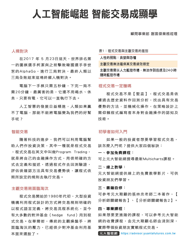 期貨顧問教練室