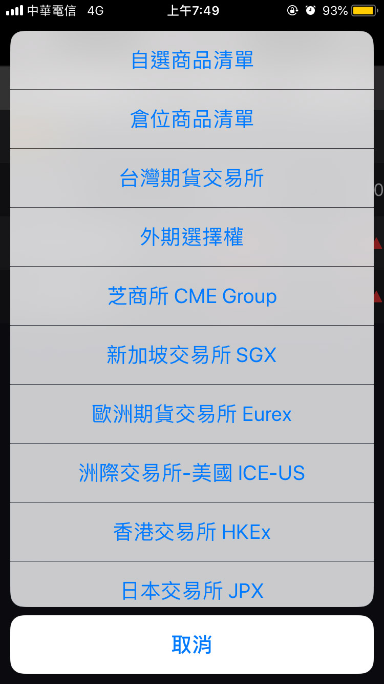 切換交易所
