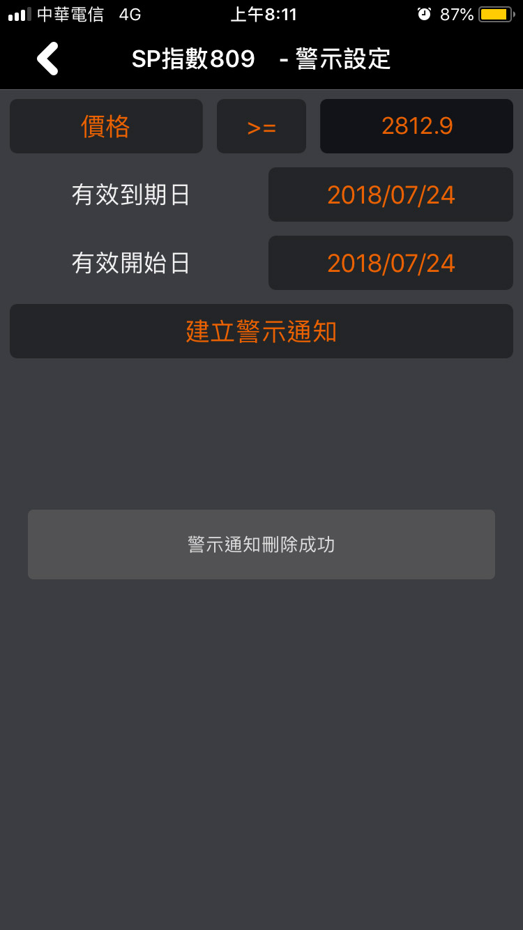 刪除商品警示