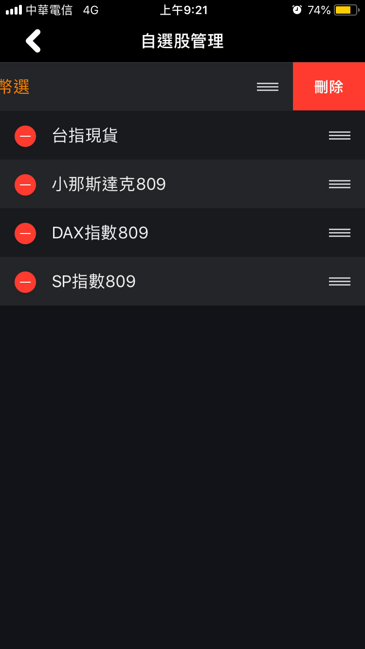 自選股管理